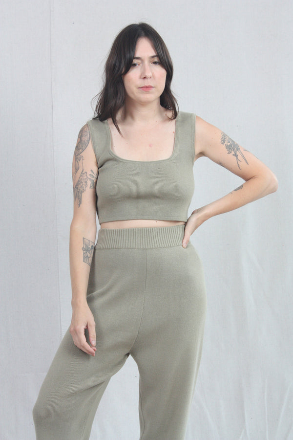 Square Tank Faded Olive