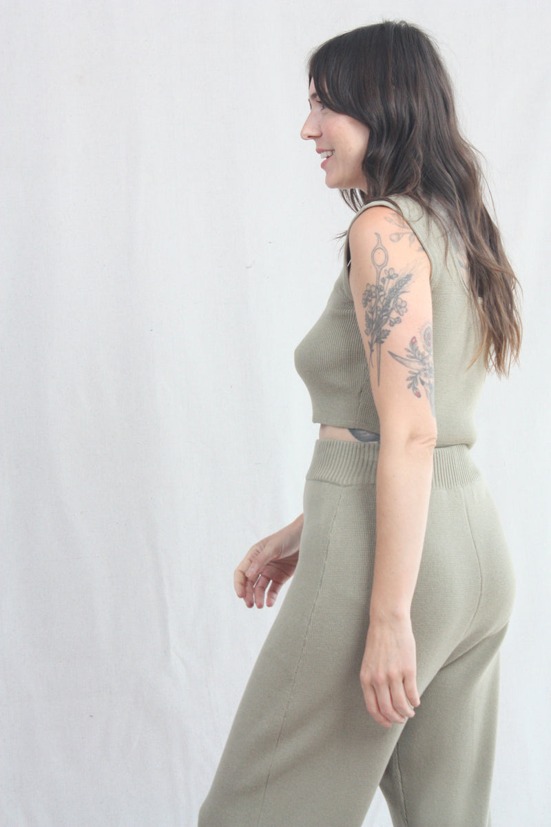 Square Tank Faded Olive