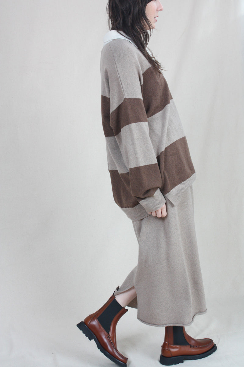 Cashmere Knit Skirt Taupe