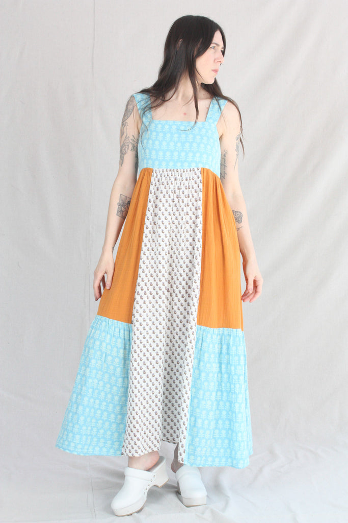 blue patchwork maxi dress Priya Blockprint Bluebell Lily Mix – Rhoan Casual Beach Parties Tiered Unique panel construction YCRF_country_boots_rf SIZE - True to U.S. Size (Regular Width):13