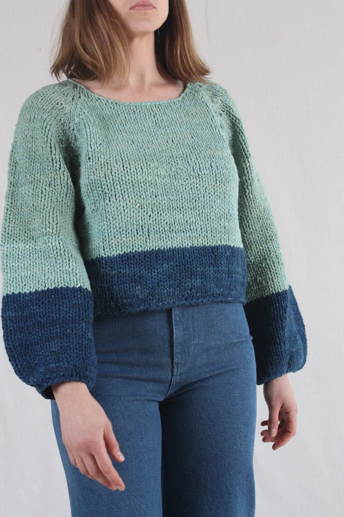 Handknit Oversized Elena Sweater Malachite Navy – Rhoan