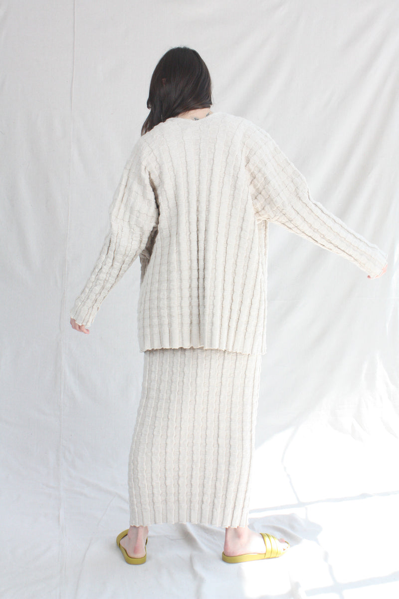 Bubble Rib Cardigan Plaster