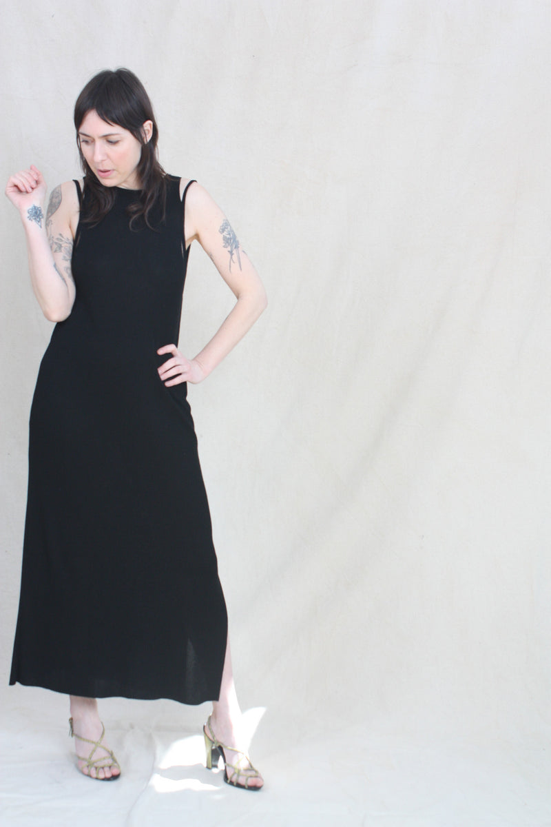 Viscose Cut-Out Dress Black