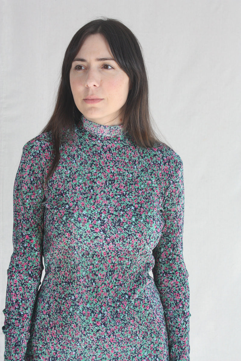 Long Sleeve Floral Tunic Black Multicolor