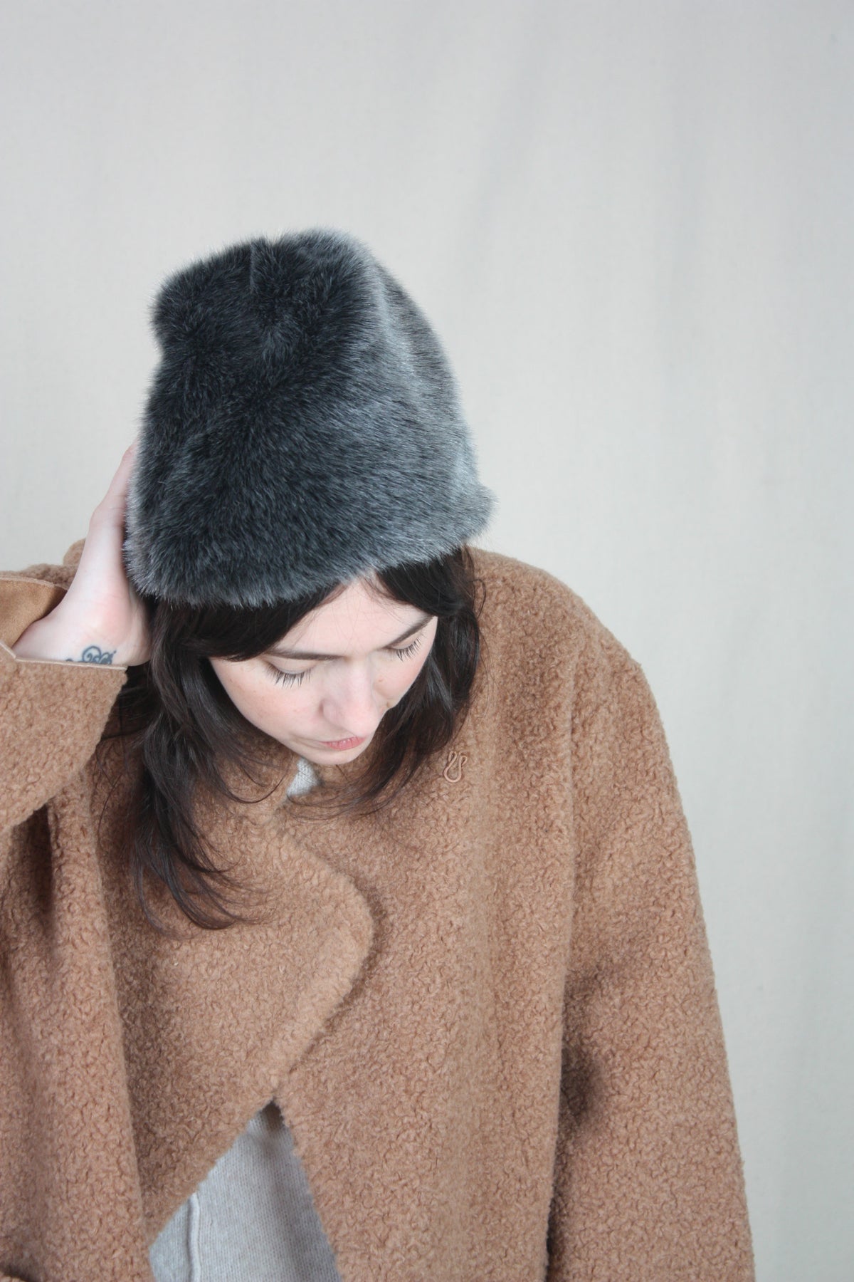 帽子 reinhard plank fur knit beanie Italy Reinhard Plank Cuffia beanie - Angorra Italian Handmade