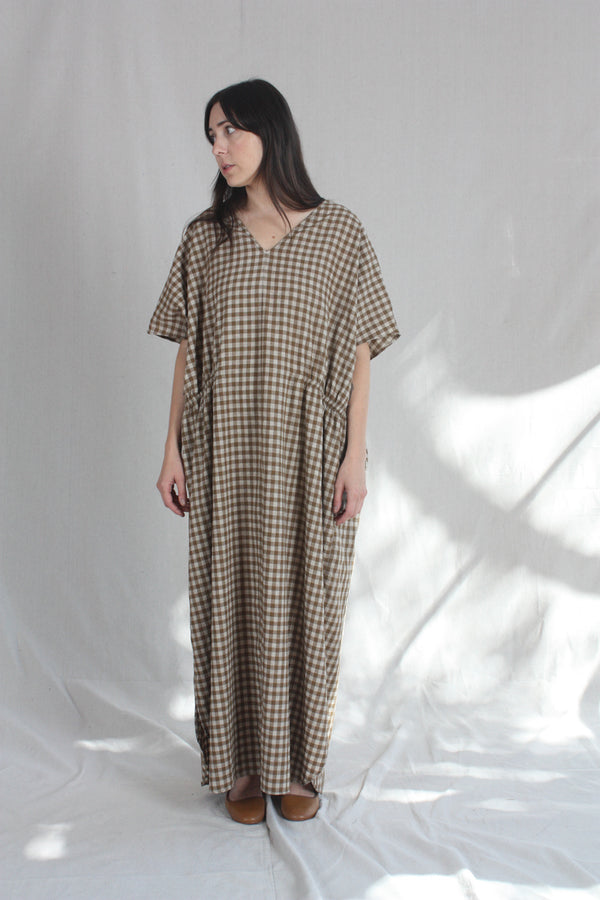 Checkered Maxi Dress Breen