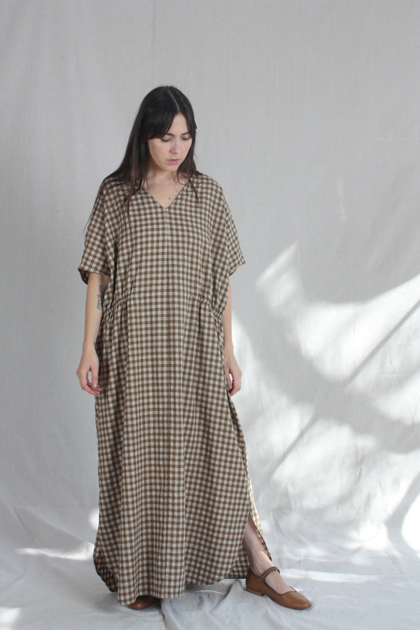 Checkered Maxi Dress Breen