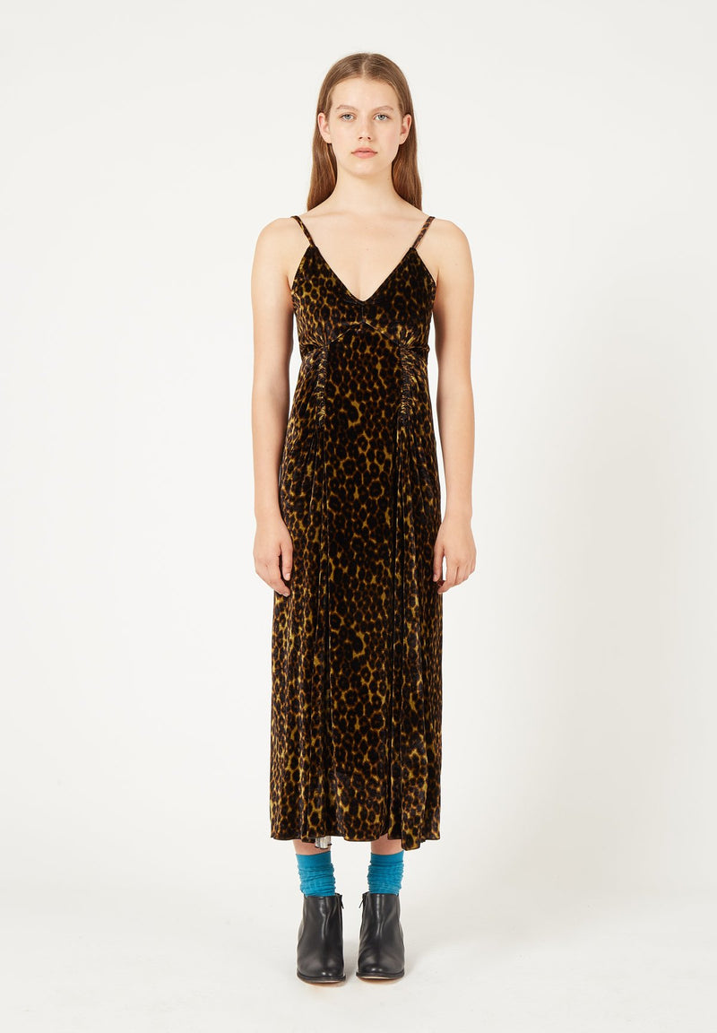 Lea Dress Velvet Leopard