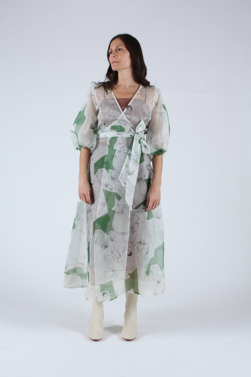 Loretta Silk Organza Midi Dress Memories Print – Rhoan Loretta Silk Organza Midi Dress Memories Print – Rhoan