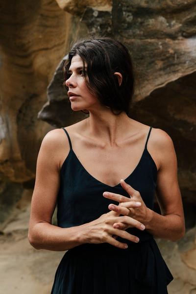 Camisole Black Silk Linen